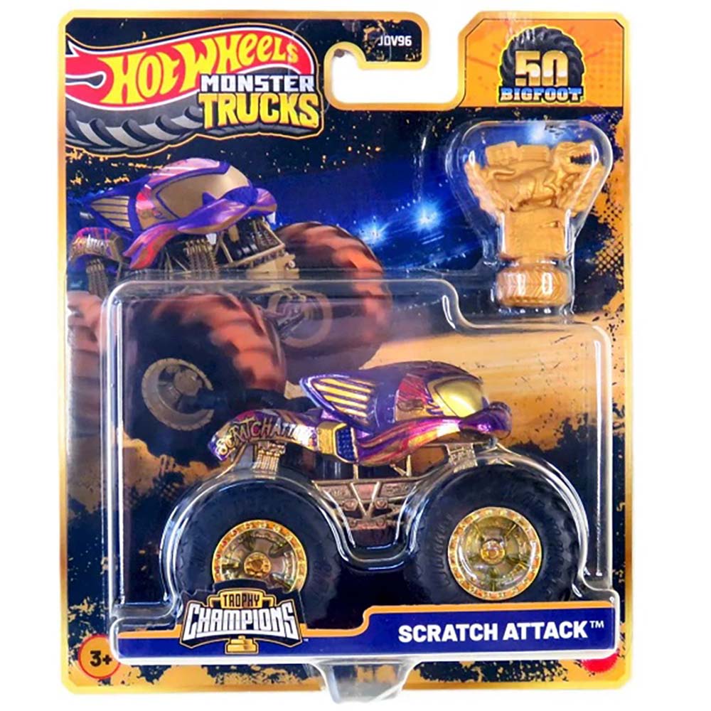 Hot Wheels Monster Trucks Trophy Champions Scratch Attack JDV96