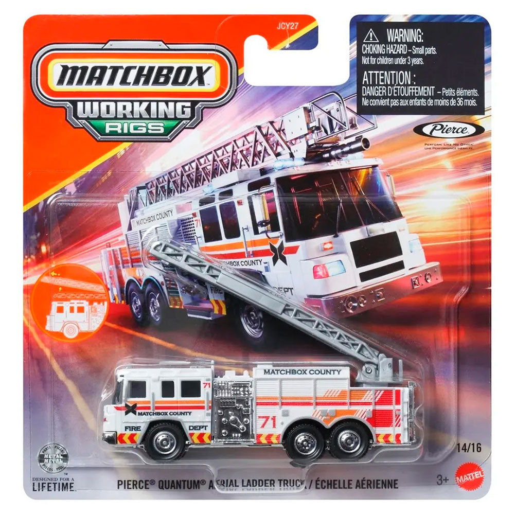 Matchbox Working Rigs Pierce Quantum Aerial Ladder Truck JCY27