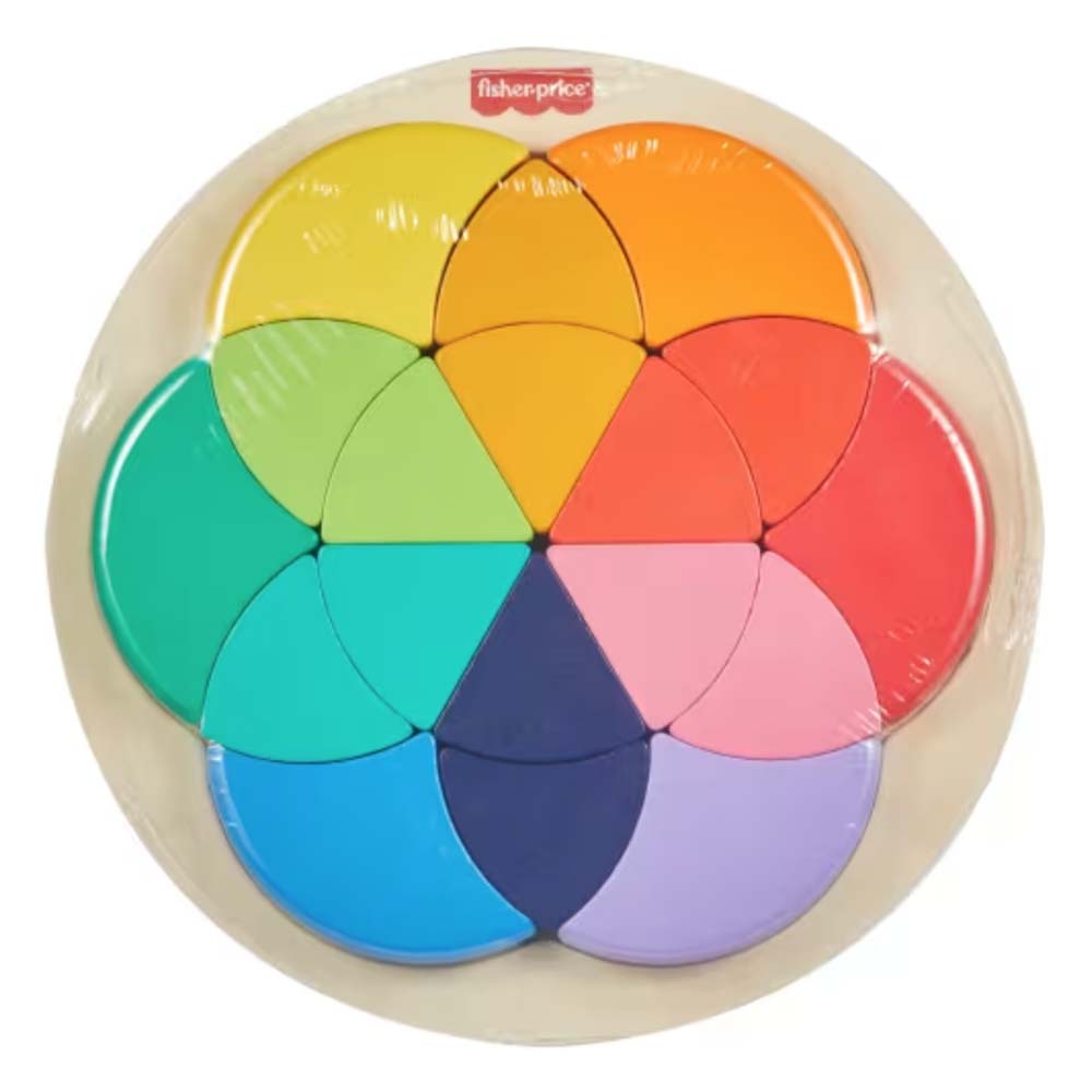 Fisher Price Rompecabezas de Rueda de Colores de Madera JFG12, rompecabezas de madera
