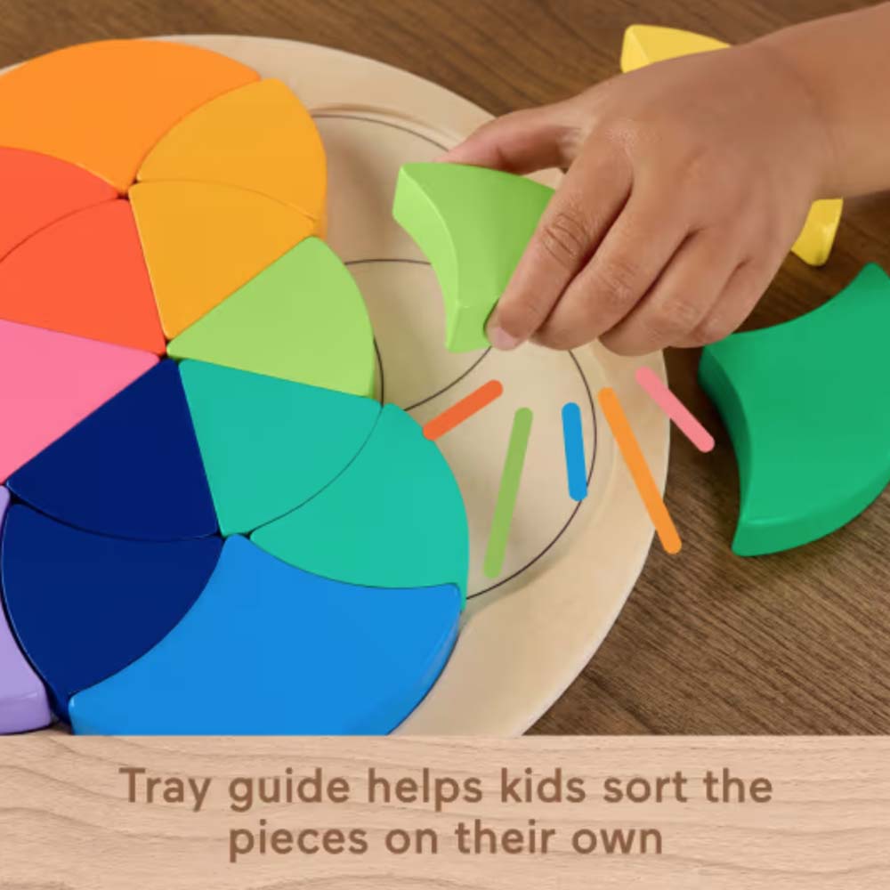 Rompecabezas De Madera Montessori De Colores | Clasificación Con 12 Tarjetas Dobles | Juguete Educativo De Viaje +3 Años