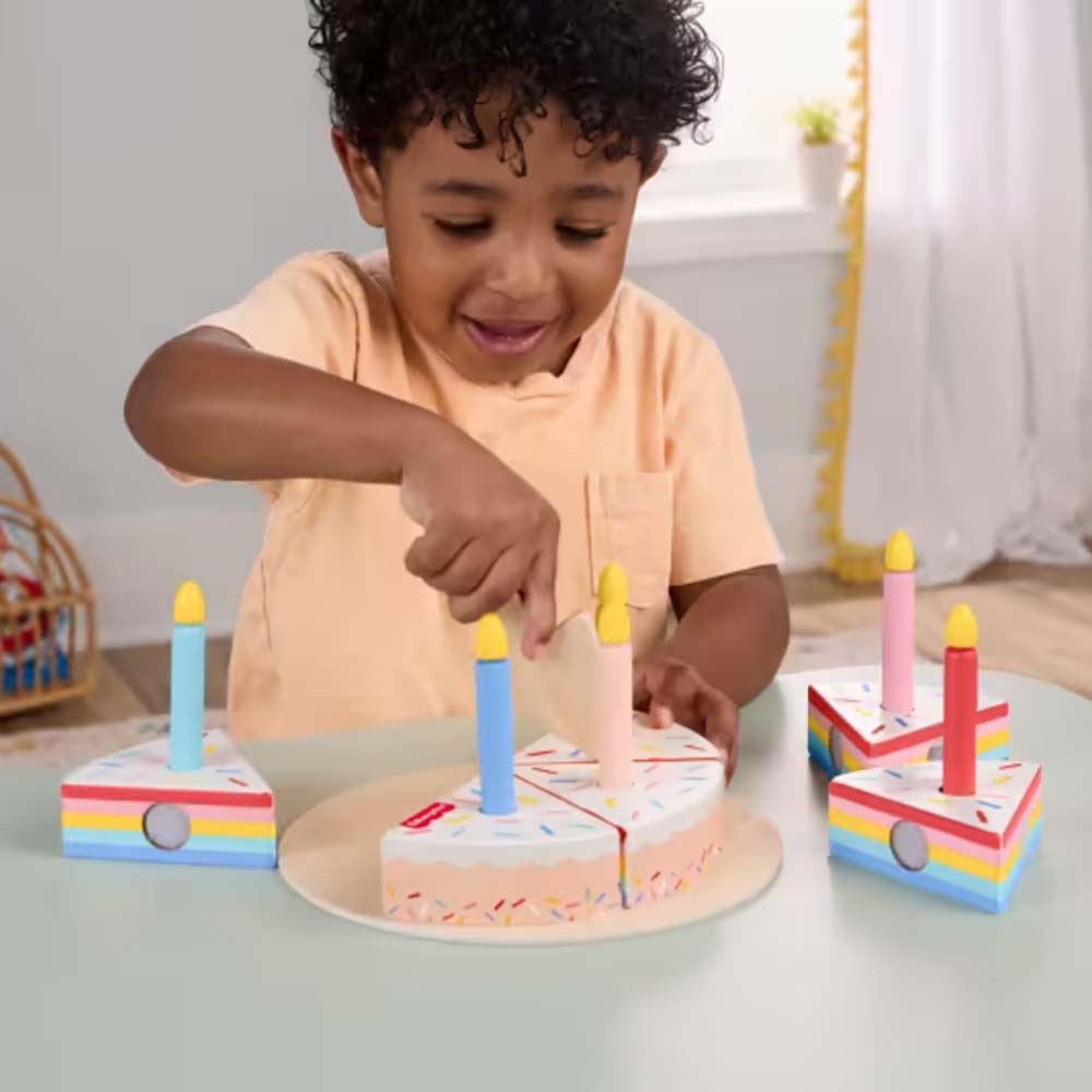 Fisher Price Pastel de Cumpleaños de Madera JGR82, juguetes didácticos