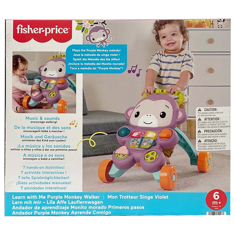 FP Andador de Aprendizaje Monito Morado Primeros Pasos JGW90, andaderas infantiles