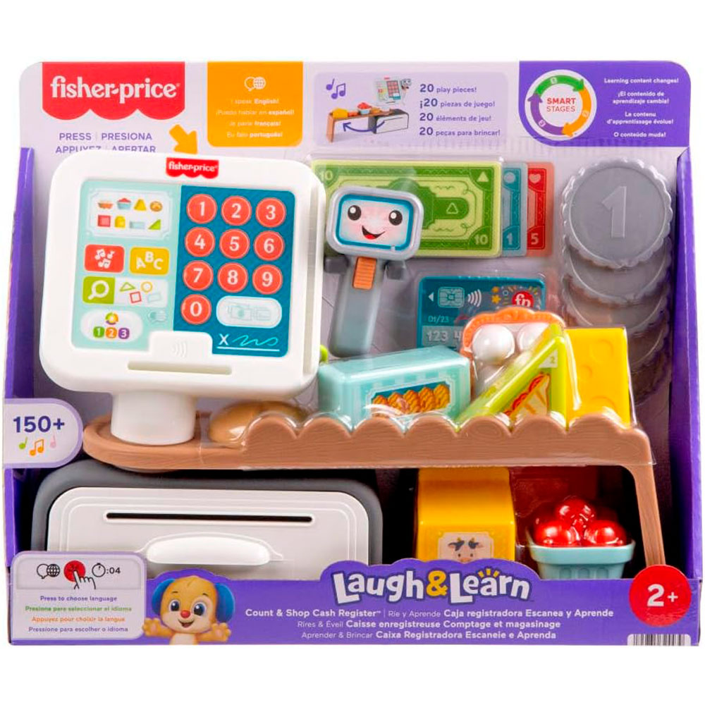 Fisher-Price Ríe y Aprende Caja Registradora Escanea y Aprende JGX01, juguetes para primera infancia