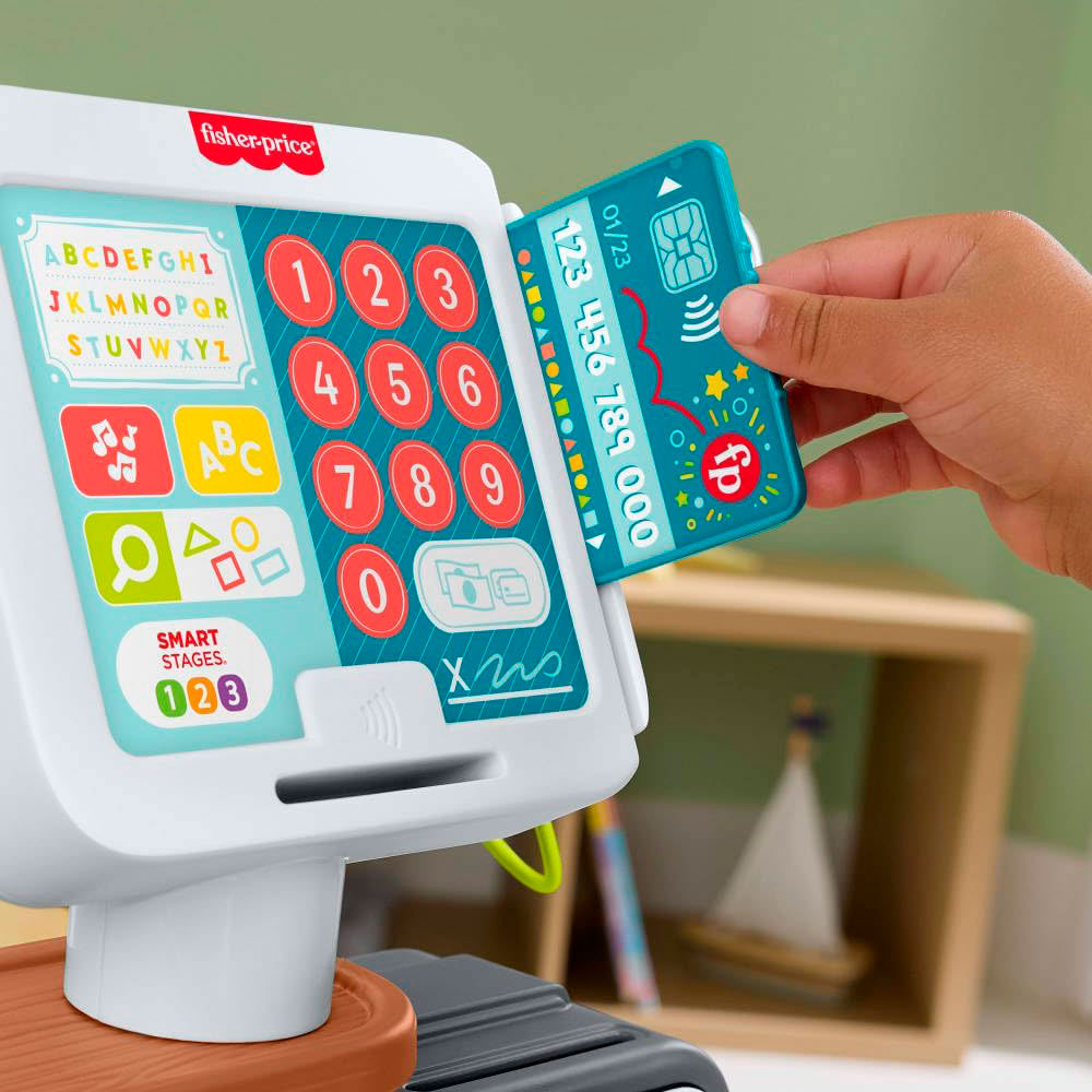 Fisher-Price Ríe y Aprende Caja Registradora Escanea y Aprende JGX01, juguetes para primera infancia