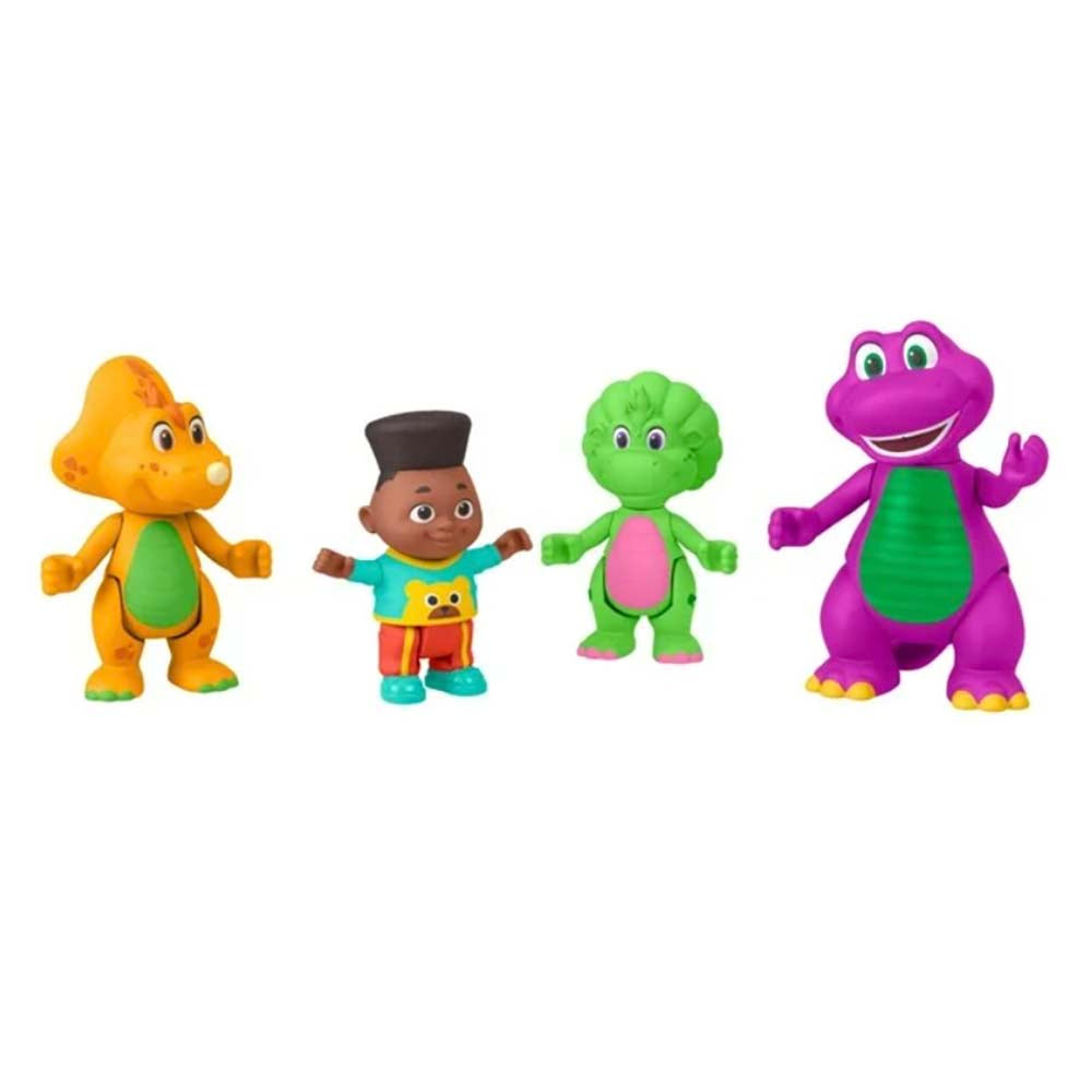 Barney's World Paquete de 4 Figuras de Amiguitos JHB26, figuras de acción