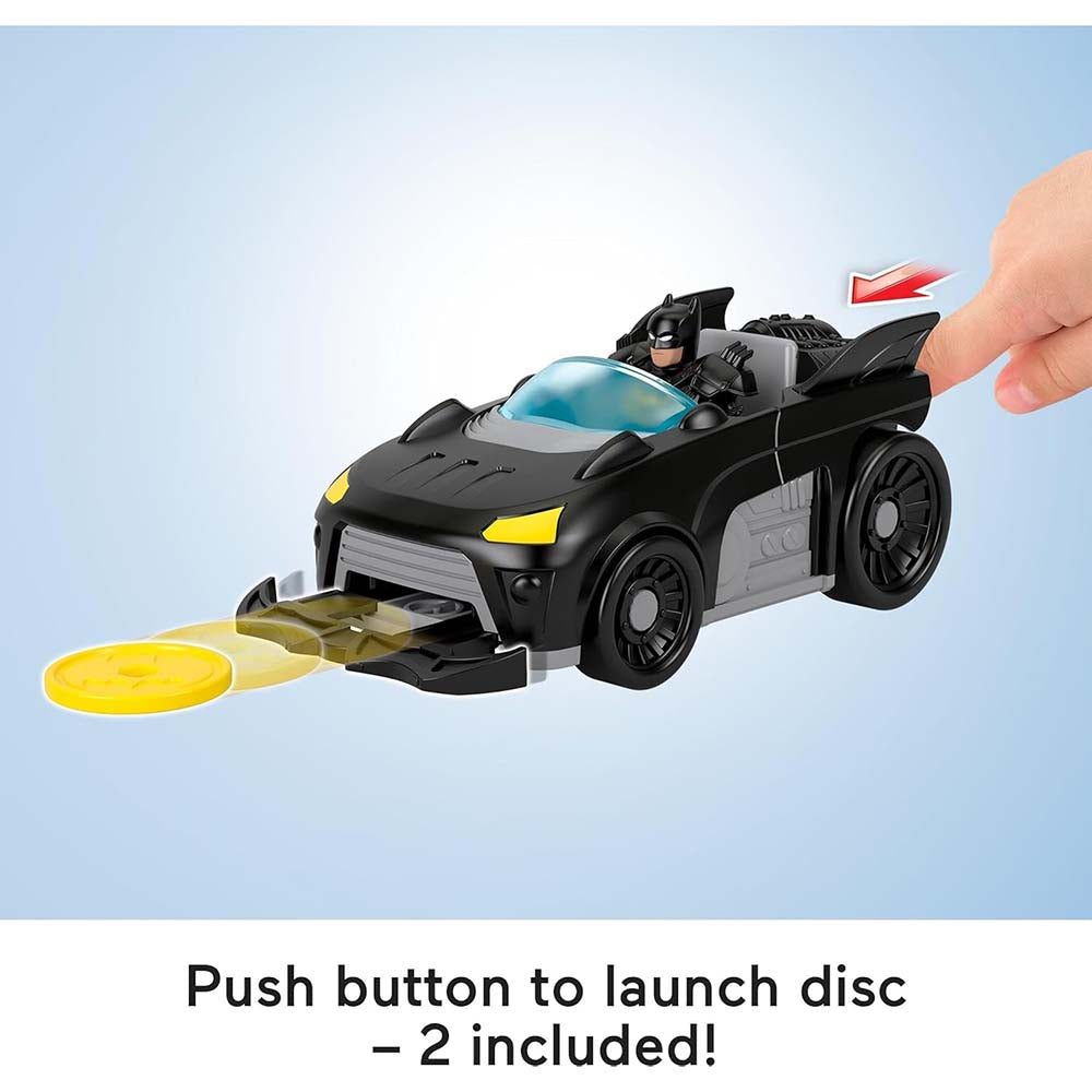 Imaginext DC Super Friends Batimóvil Metal Force y Batman JFJ68, vehículos de juguete