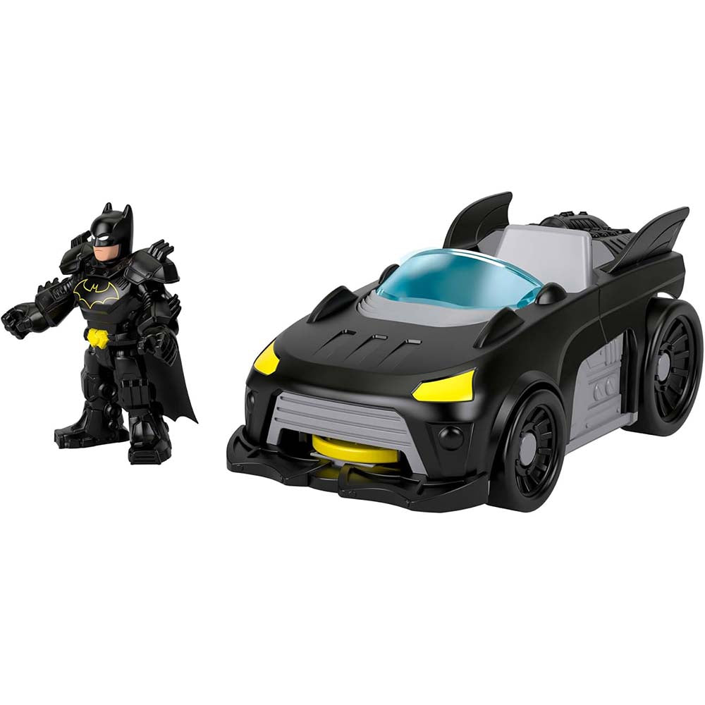 Imaginext DC Super Friends Batimóvil Metal Force y Batman JFJ68, vehículos de juguete