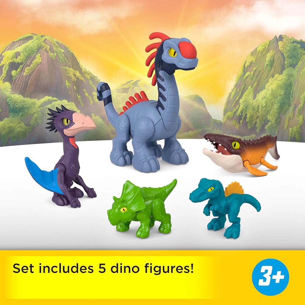 Imaginext Jurassic World Rebirth Multipack 5 dinosaurios JFR25, sets de juego