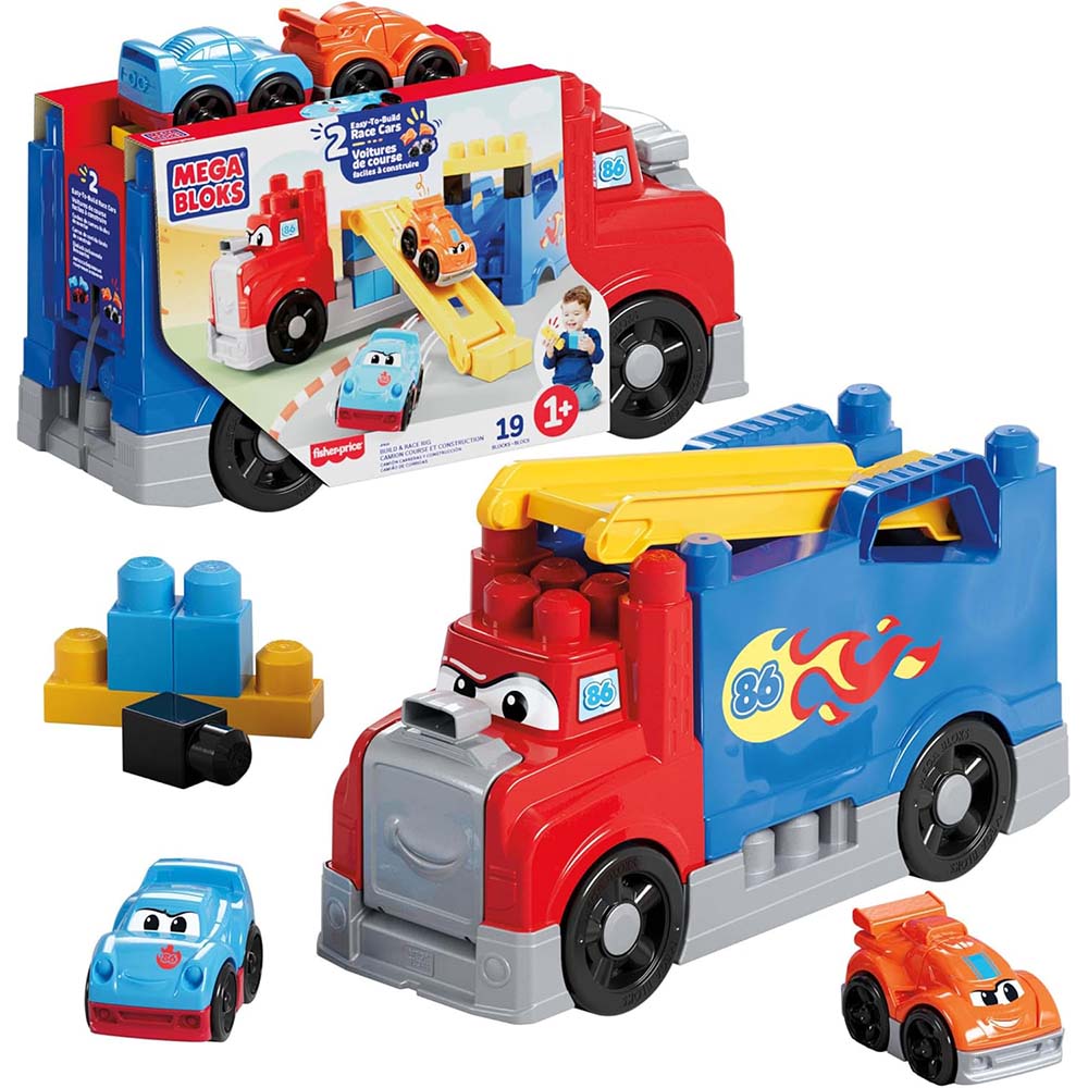 MEGA BLOKS First Builders Camión de carreras y construcción JFR29, sets de construcción
