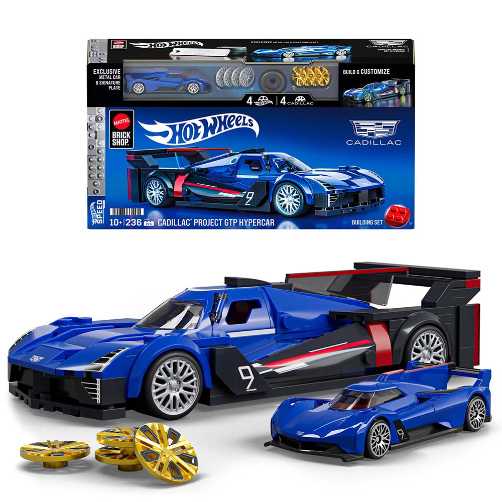 Mattel Brick Shop Hot Wheels Speed Cadillac Project GTP Hypercar JFR89, sets de construcción