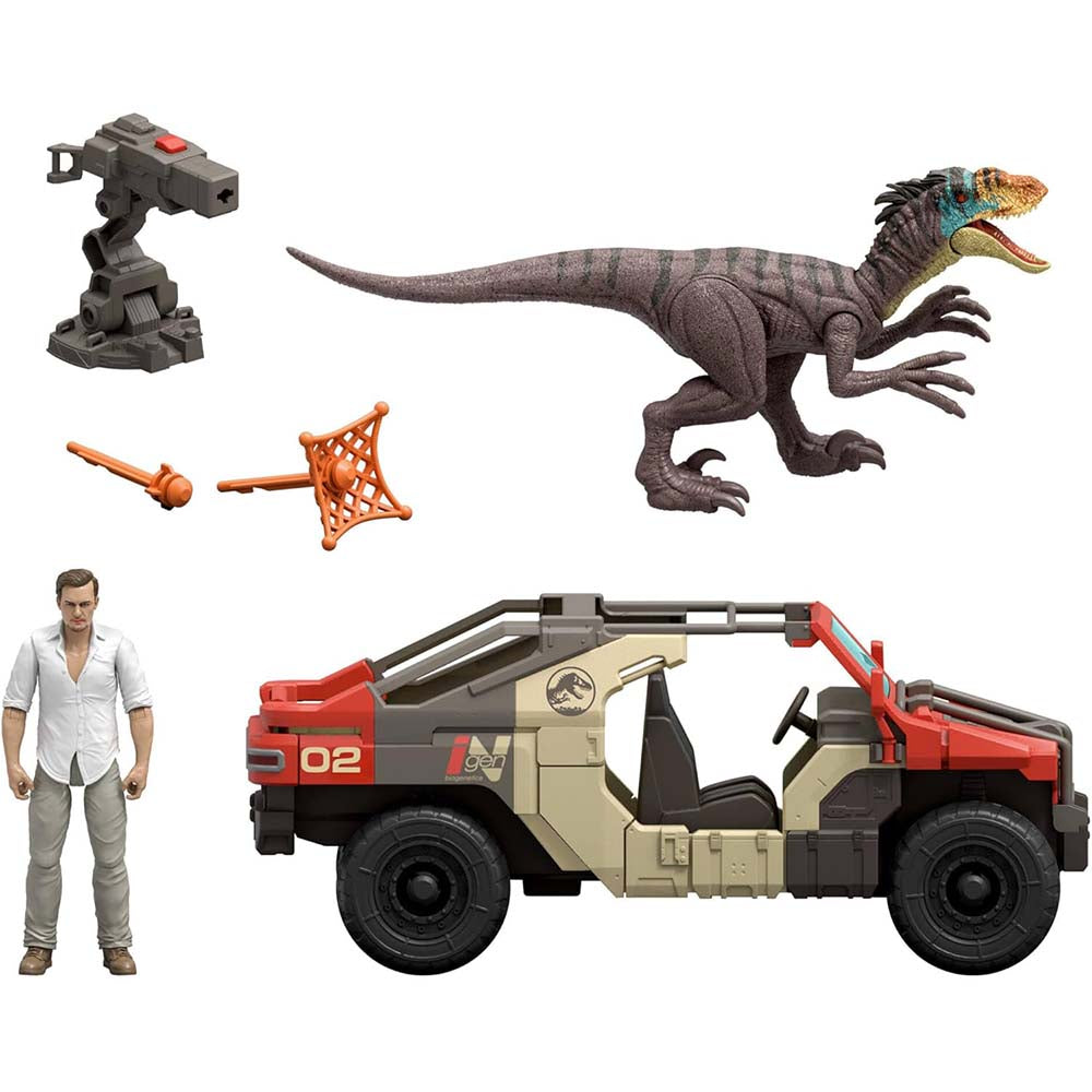Jurassic World rebirth Vehículo Persecución y Captura JGB59, vehículos de juguete