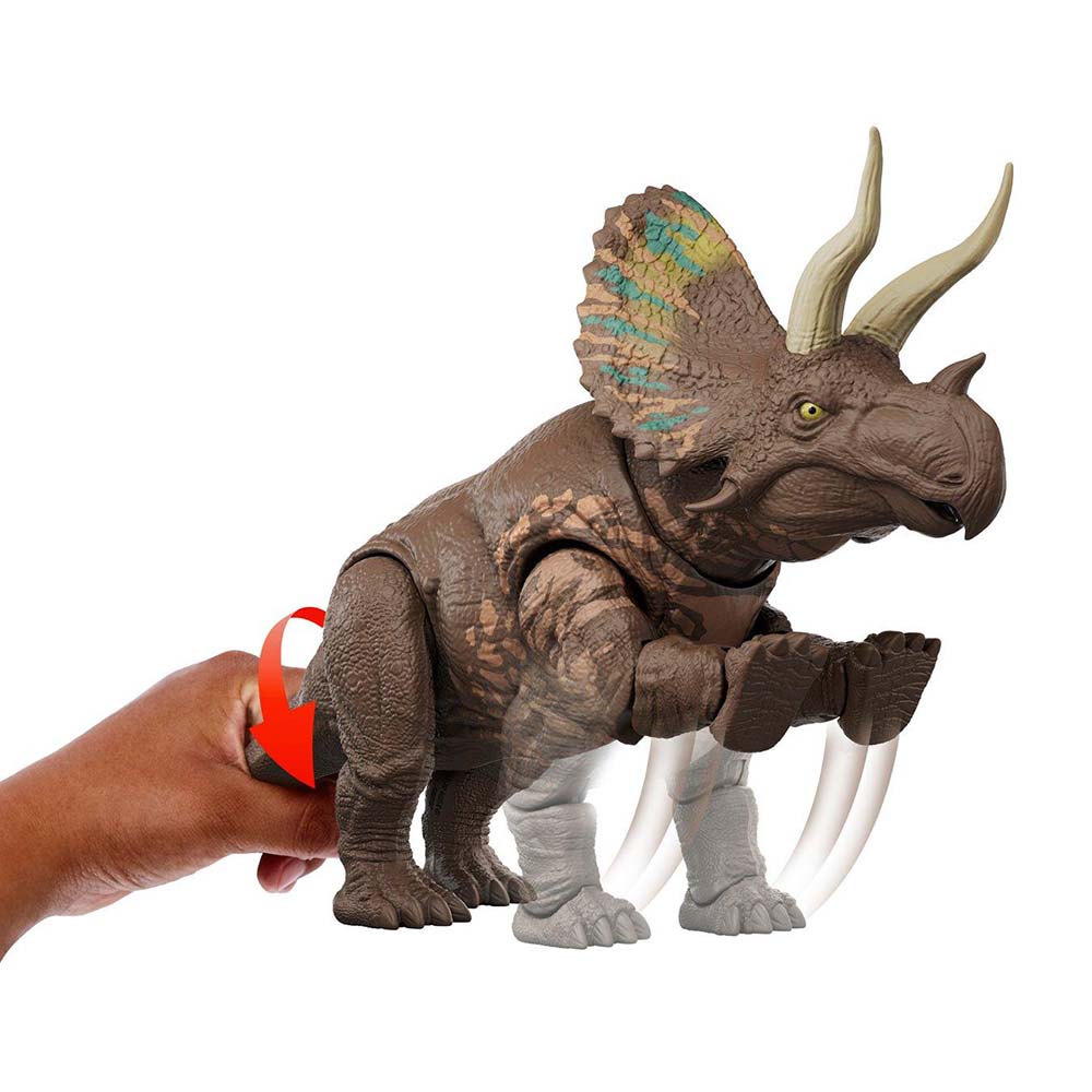Jurassic World Rebirth Gigantic Thrashers Eortriceratops JGB92, figuras de acción