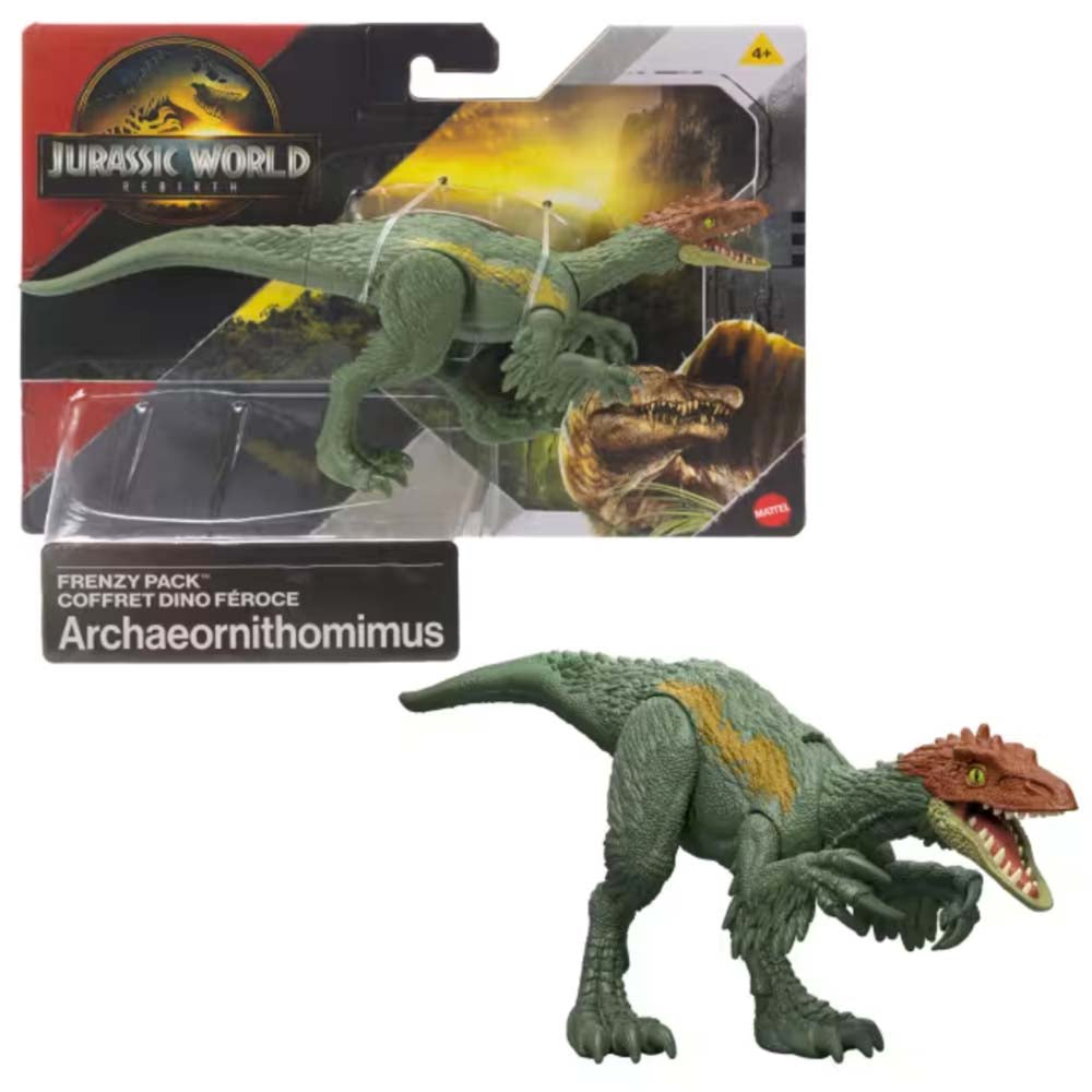 Jurassic World Rebirth Frenzy Pack Archaeornithomimus JGB72, figuras de acción