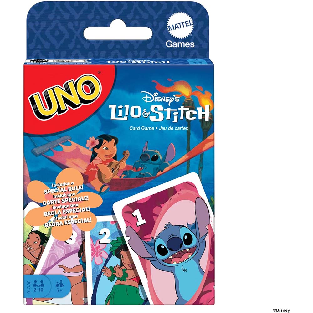 UNO Juego de cartas de Lilo y Stitch de Disney JCC10, juegos de cartas