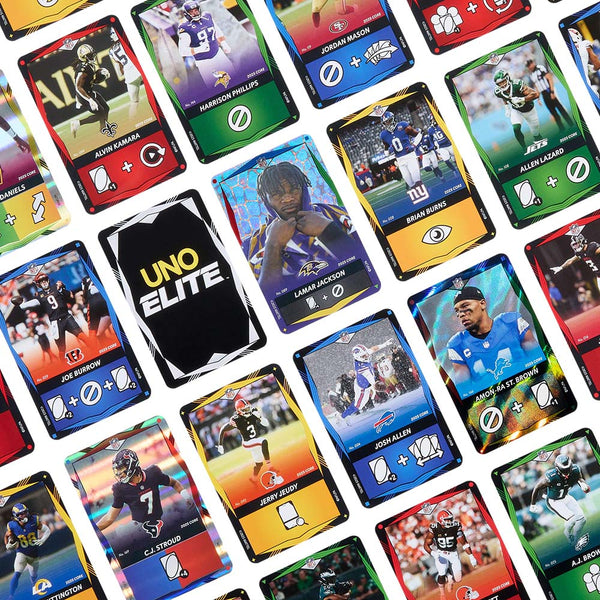 UNO Elite NFL Juego de Cartas Booster Set JHG47