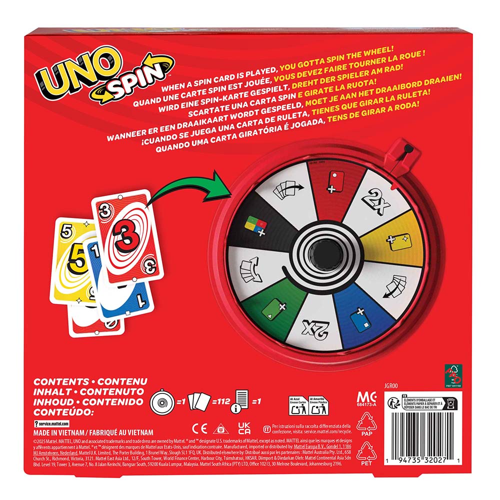 UNO Juego de Mesa Spin Nueva Edición JGR00, juegos de mesa