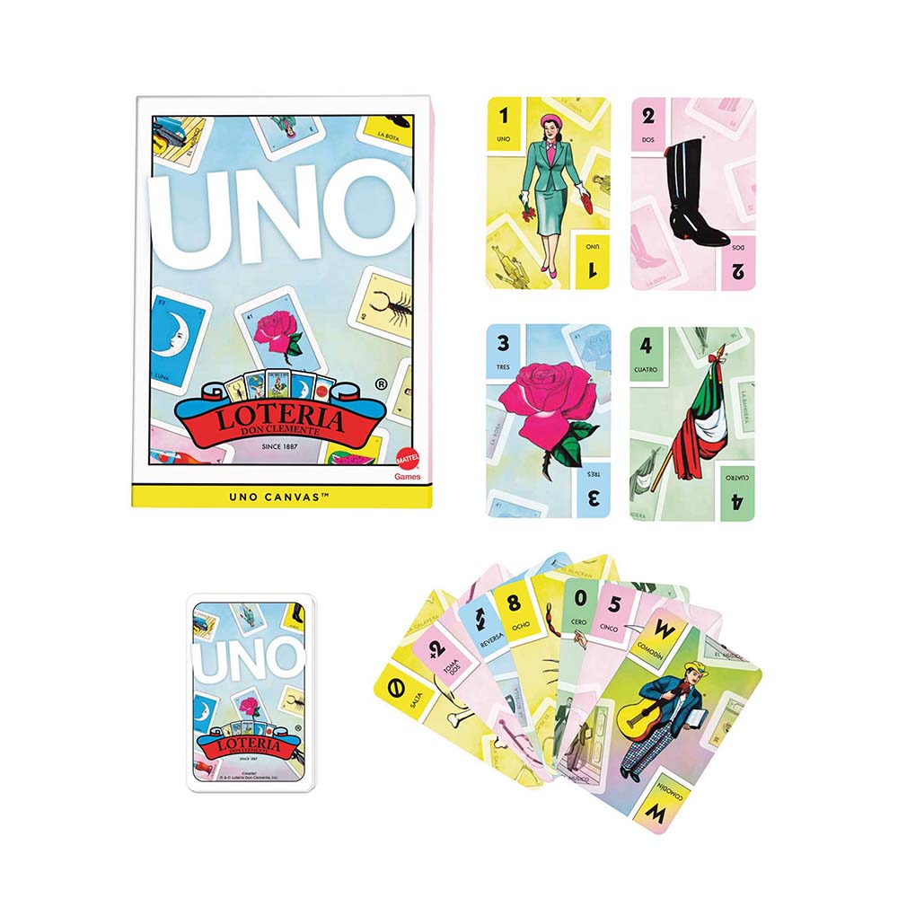 Mattel – UNO Canvas Lotería, juegos de mesa