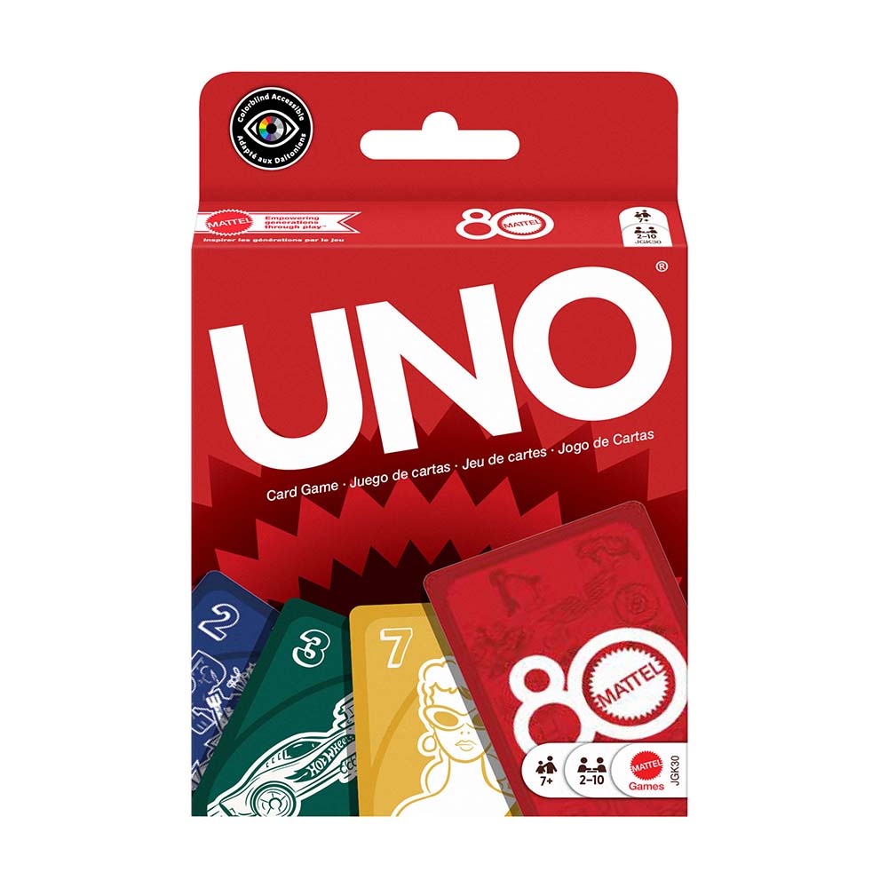 UNO Rojo Rubí Mattel 80 JGK30, juegos de cartas