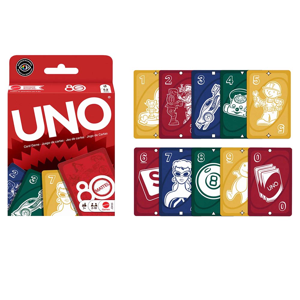UNO Rojo Rubí Mattel 80 JGK30, juegos de cartas