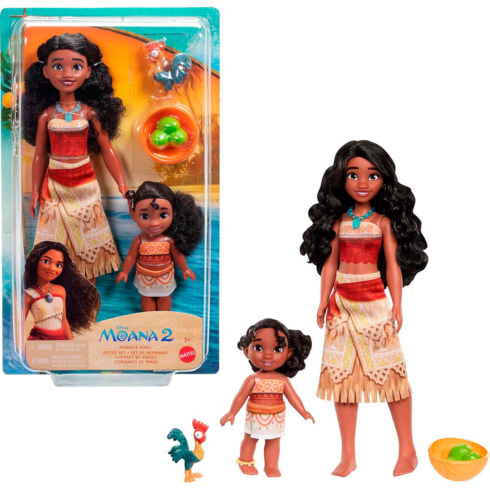 Disney Moana 2 Muñecas Moana y Simea con Heihei JBT41
