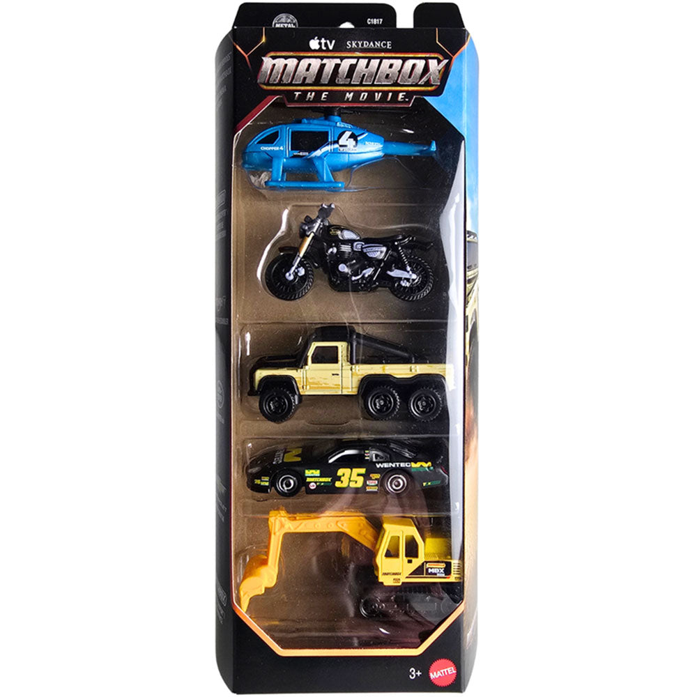 Matchbox The Movie 5 Pack: Set de Héroes 5 Vehículos de Metal a Escala 1:64 Autos y Vehículos de Acción - Edad 3+