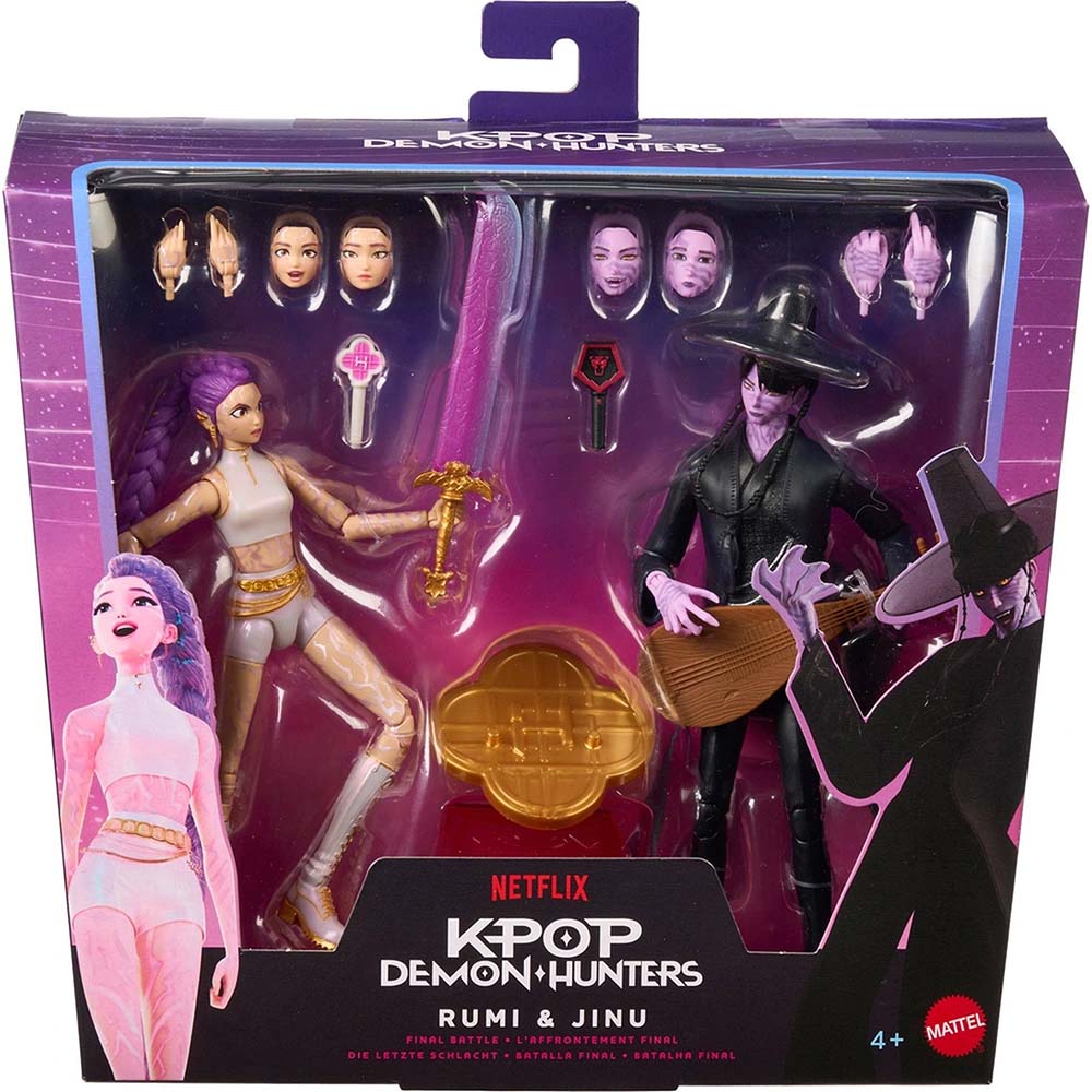 Mattel K-Pop Demon Hunters – Pack de 2 Figuras de Acción Rumi y Jinu 15 cm JRY40