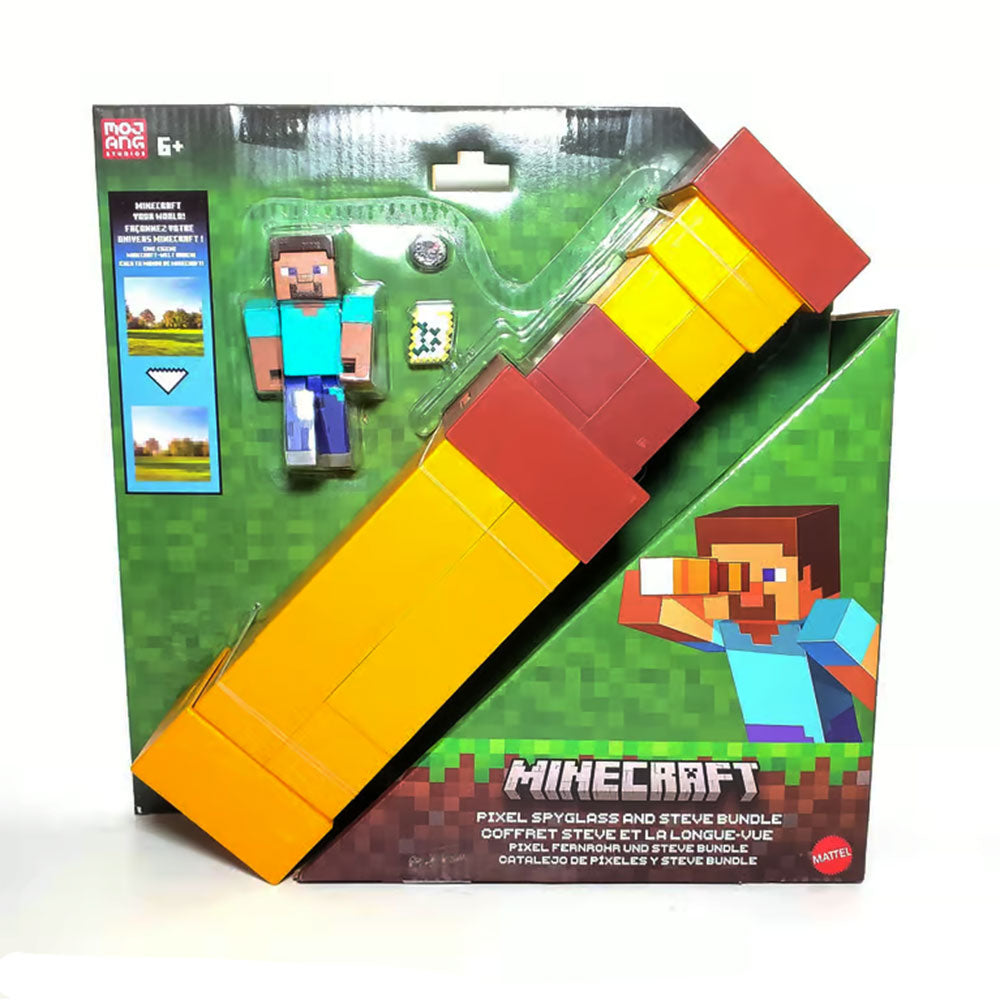 Minecraft Pixel Spyglass Visor Espía y Figura de Steve JLT92