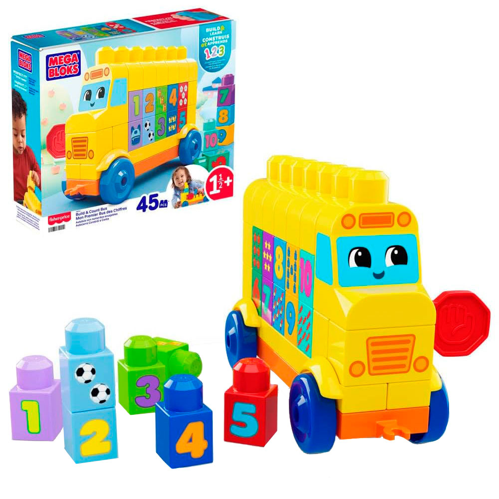 MEGA BLOKS Autobús de Números Arma y Cuenta JKG34