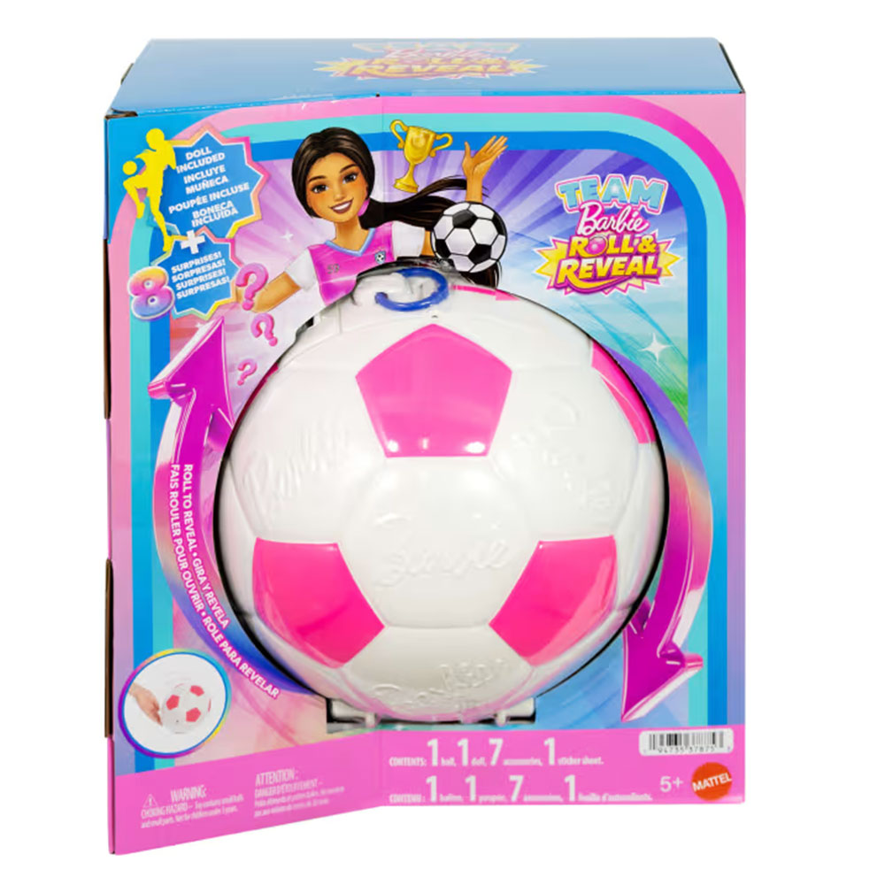 Barbie Career Burst Jugadora de Fútbol Roll and Reveal JMK20