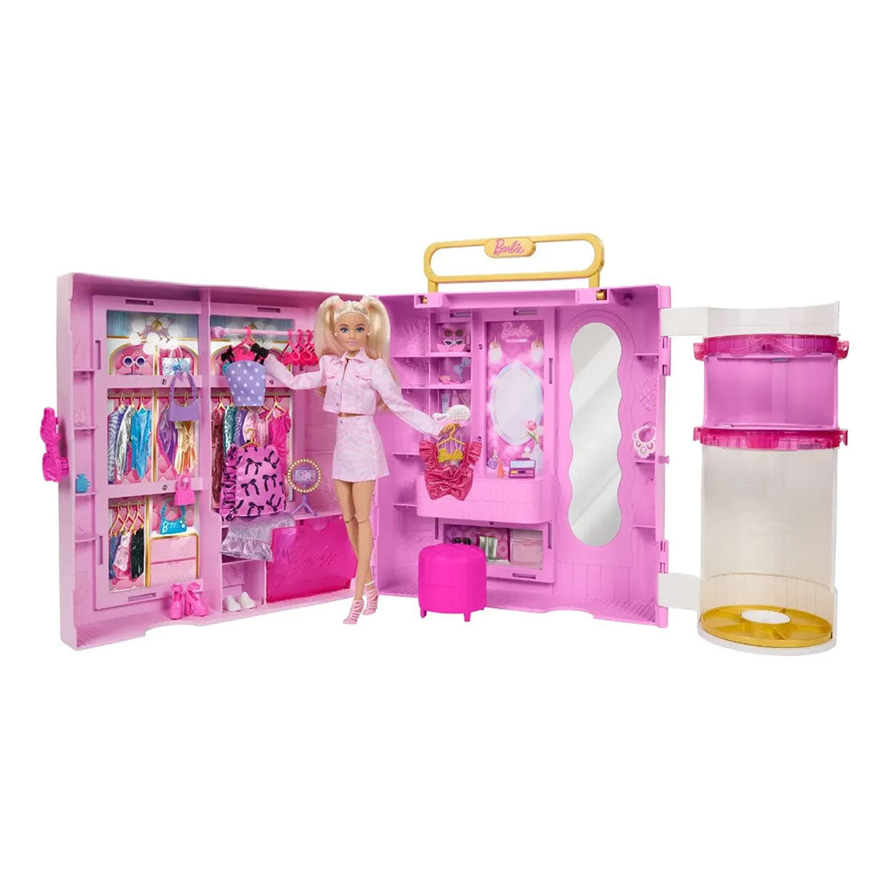 Mattel Barbie Deluxe Style Closet: Clóset de Moda Plegable con Accesorios - Edad 3+