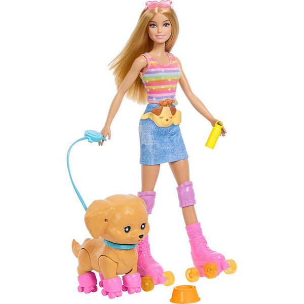 Barbie Pets Skate & Run Rubia y Perrito Patinador JMJ43