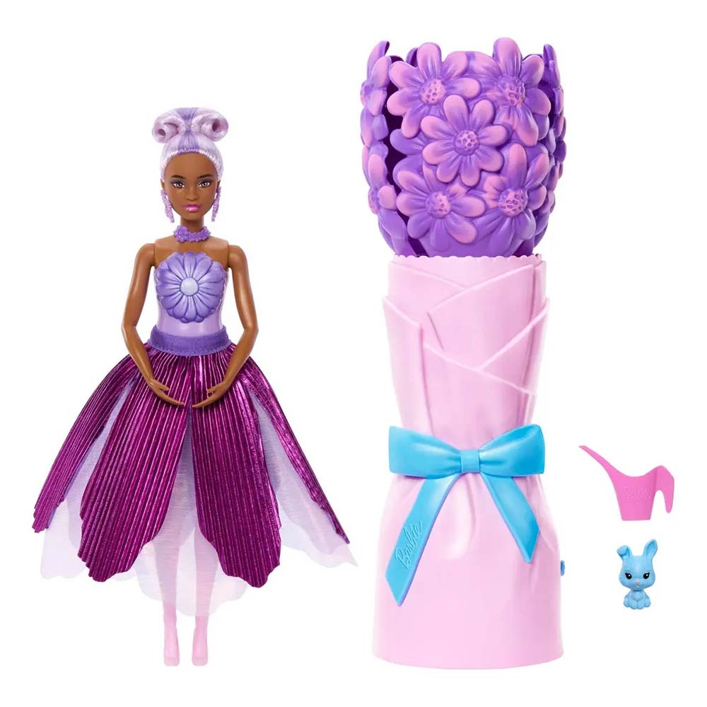 Barbie Sorpresa Con Revelación de Agua y Accesorios Morado JMF56, muñecas y muñecos