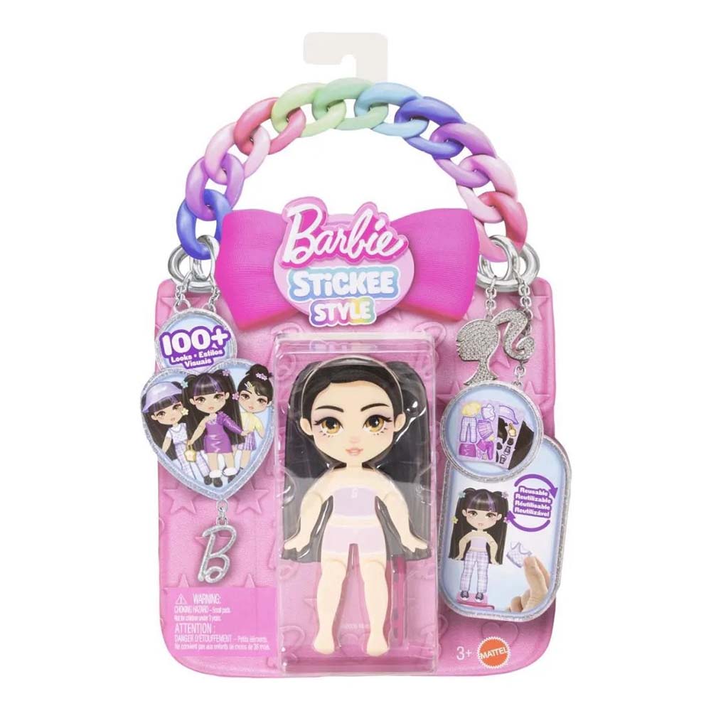 Barbie Muñeca estilo Stickee Pelo Negro JMV91