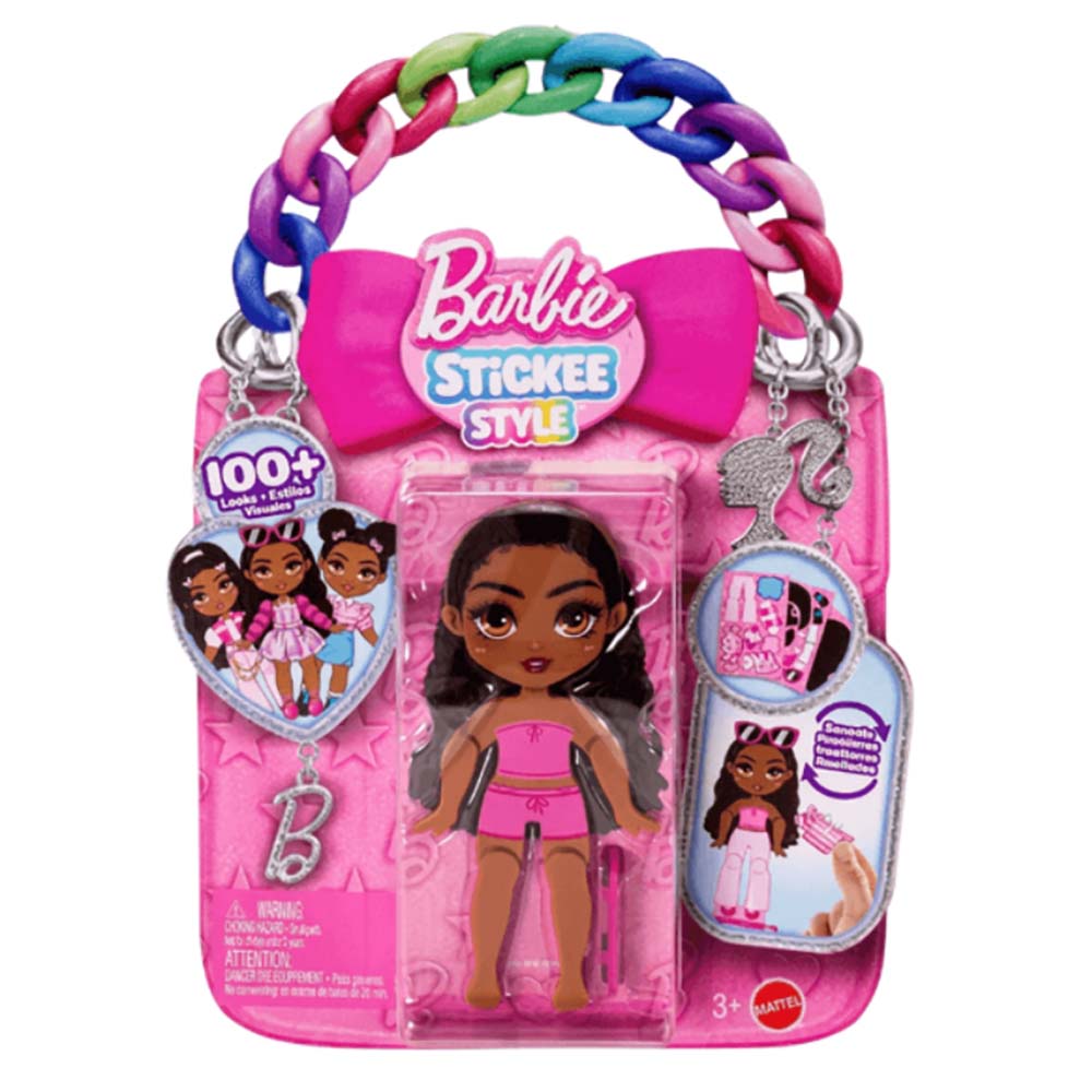 Barbie Muñeca estilo Stickee Pelo Café JMV91