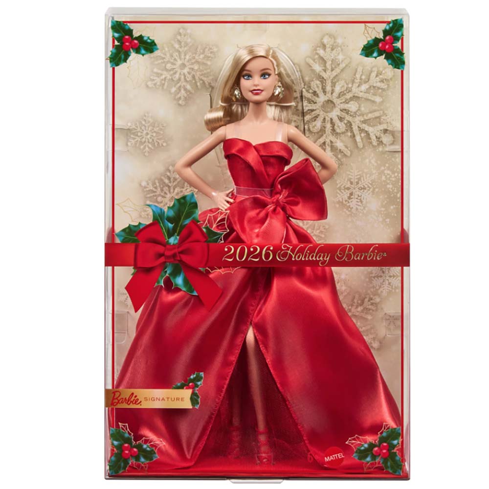 Barbie Signature Holiday 2026 – Muñeca Barbie con Cabello Rubio JJX65