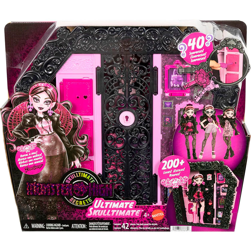 Mattel Monster High Ultimate Skulltimate: Set de Juego con Muñeca Draculaura y 40 Accesorios - Edad 4+
