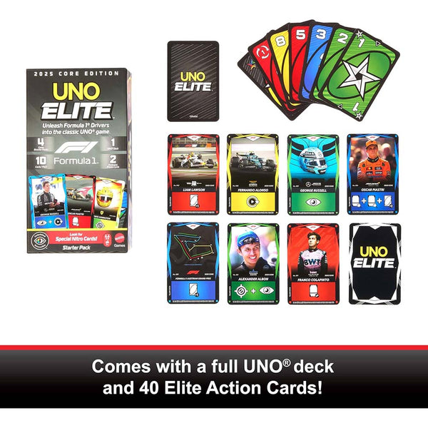 UNO Elite F1 Starter Pack Juego de Cartas Coleccionables JLV42