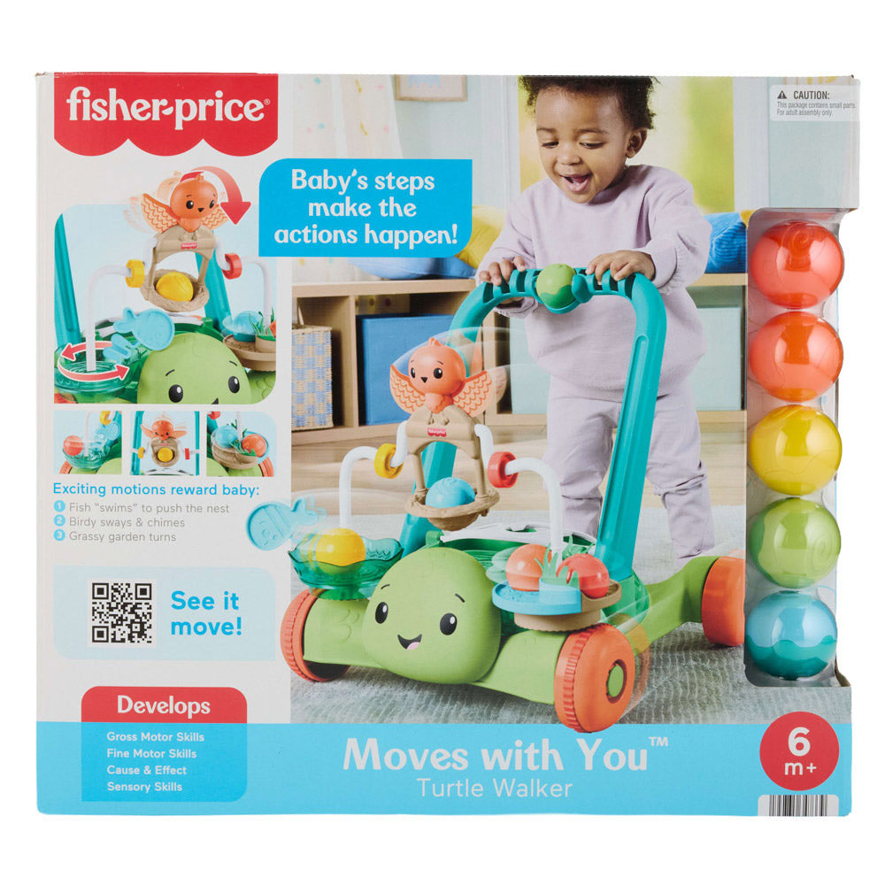 Fisher-Price Andadera Tortuga Primeros Pasos: Andador de Empuje con Actividades - Edad 6M+