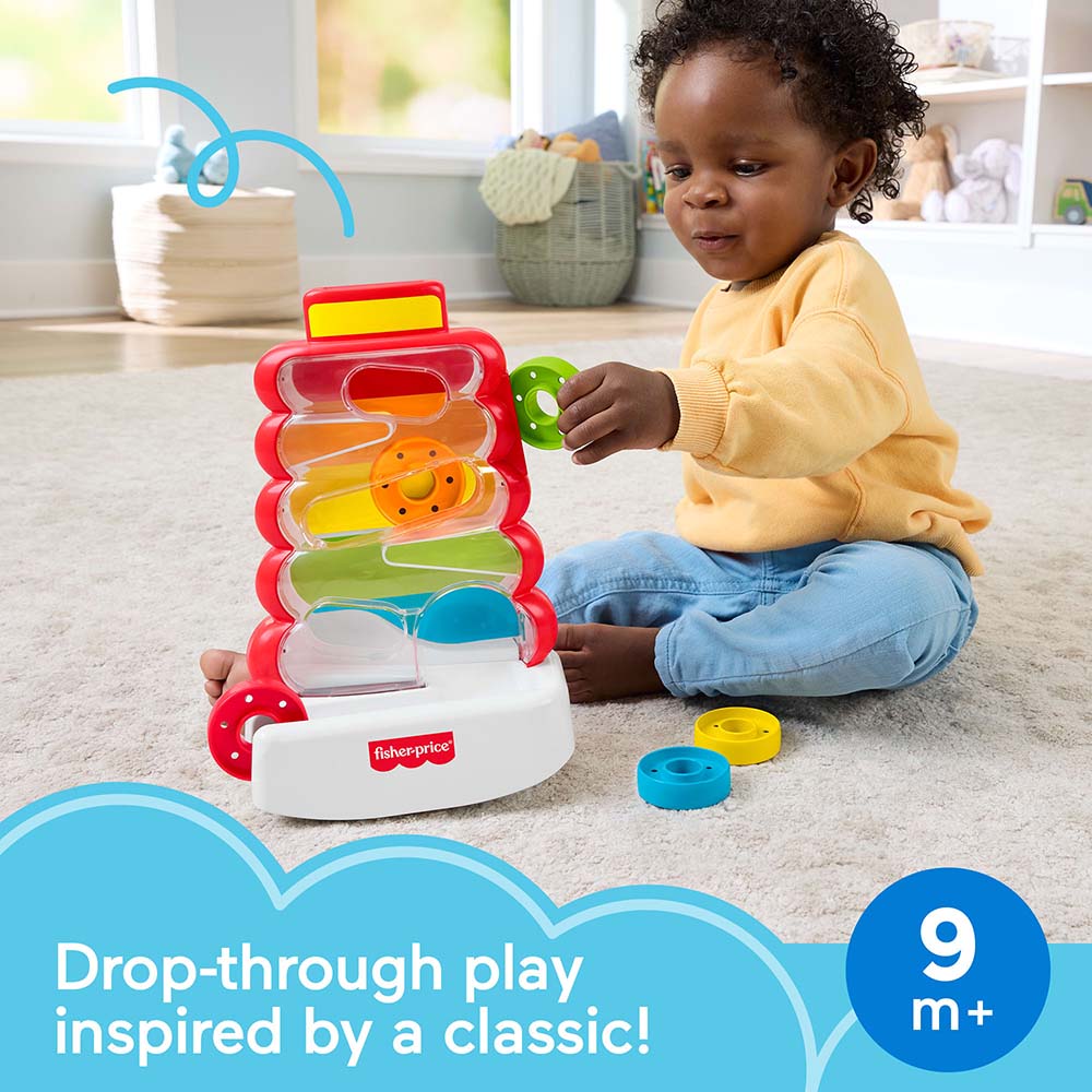 Fisher-Price Pila de Aritos que Caen JLB81, juguetes para primera infancia