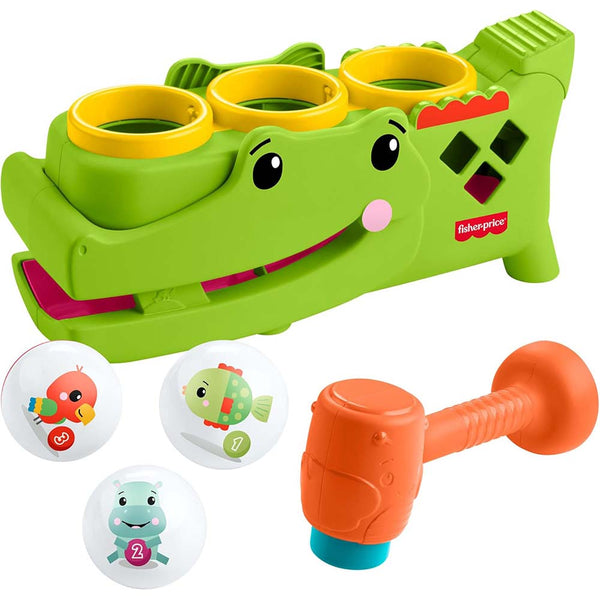 Fisher-Price Cocodrilo Golpea y Rueda con Martillo y Pelotas para Bebé JLB94