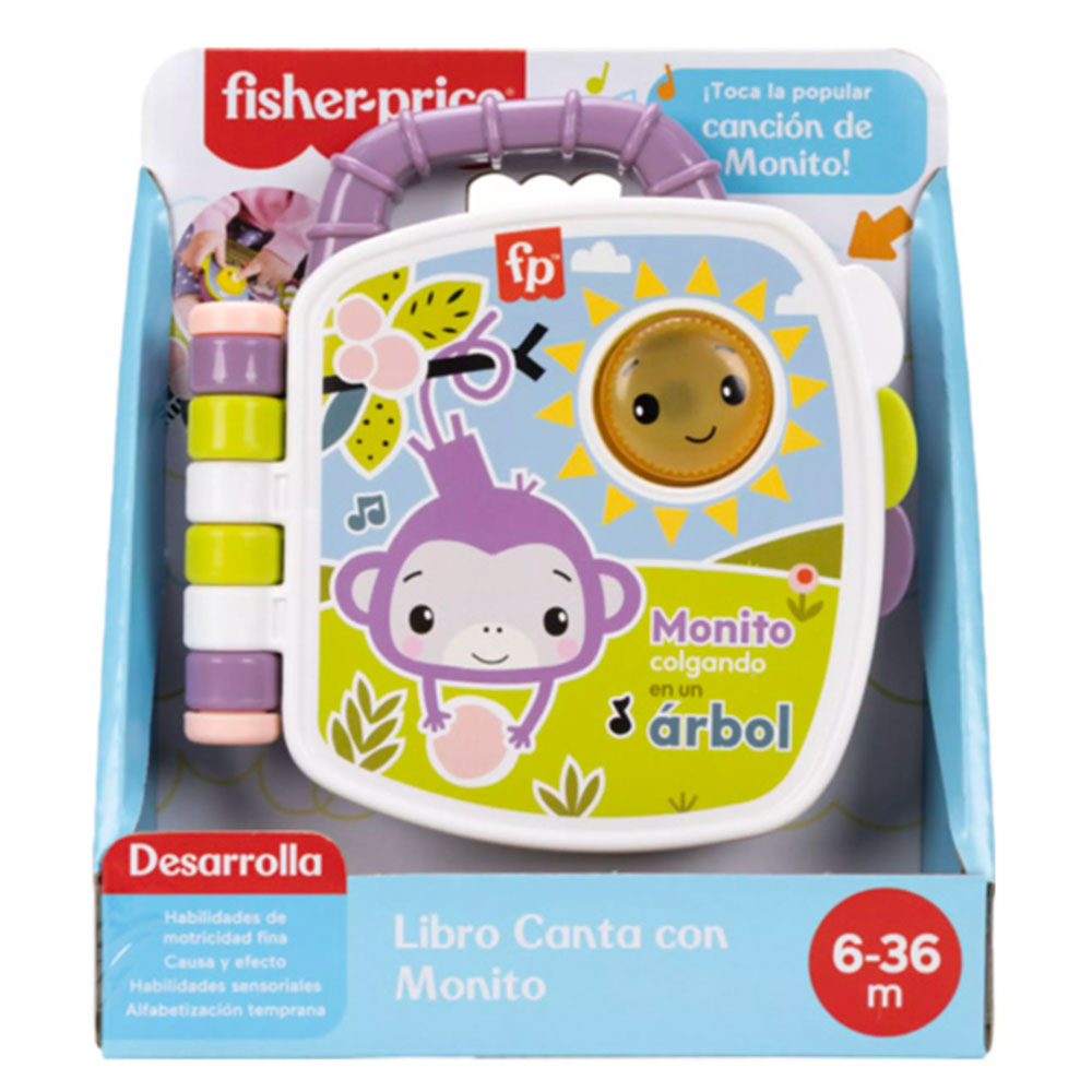 Fisher-Price Libro Canta con Monito: Libro Musical con Luces y Sonidos - Edad 6M+