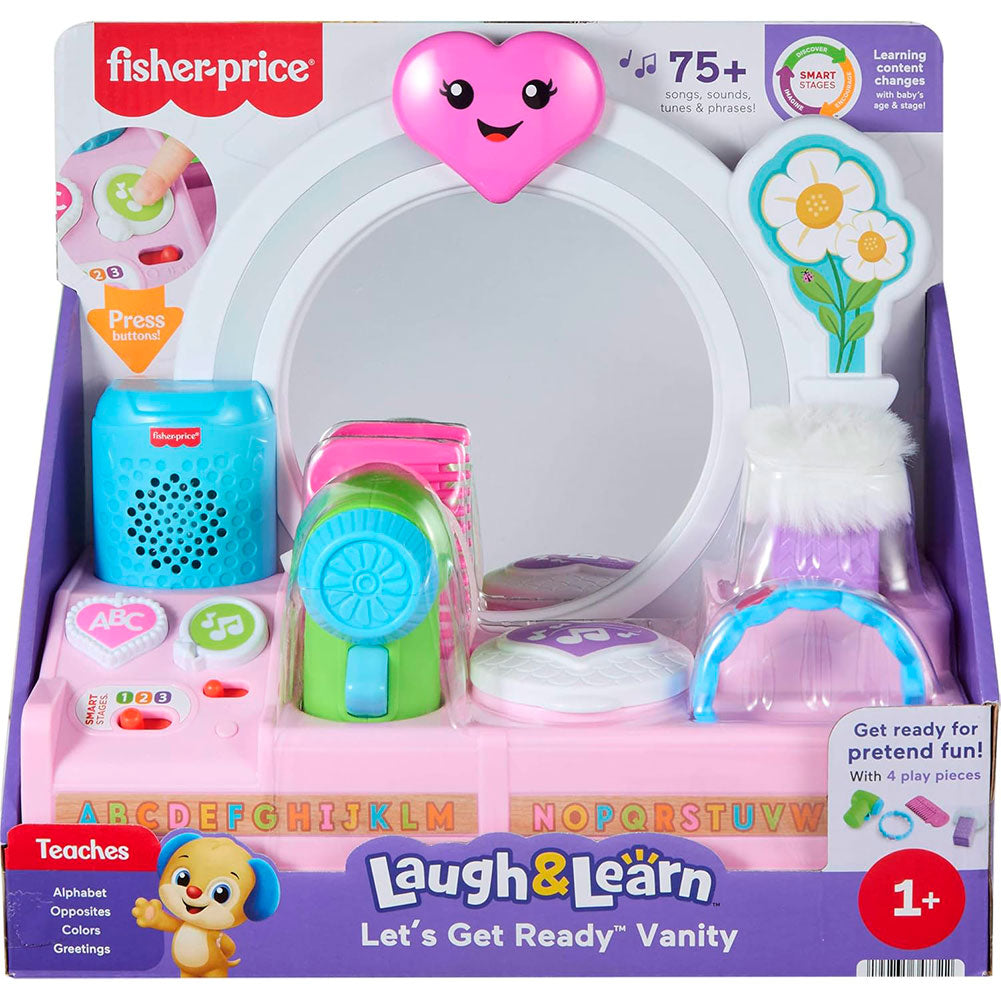 Fisher-Price Laugh & Learn Let's Get Ready Vanity: Juego Musical de Aprendizaje con 4 Accesorios - Edad 1+