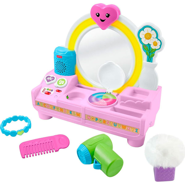 Fisher-Price Laugh & Learn Let's Get Ready Vanity: Juego Musical de Aprendizaje con 4 Accesorios - Edad 1+
