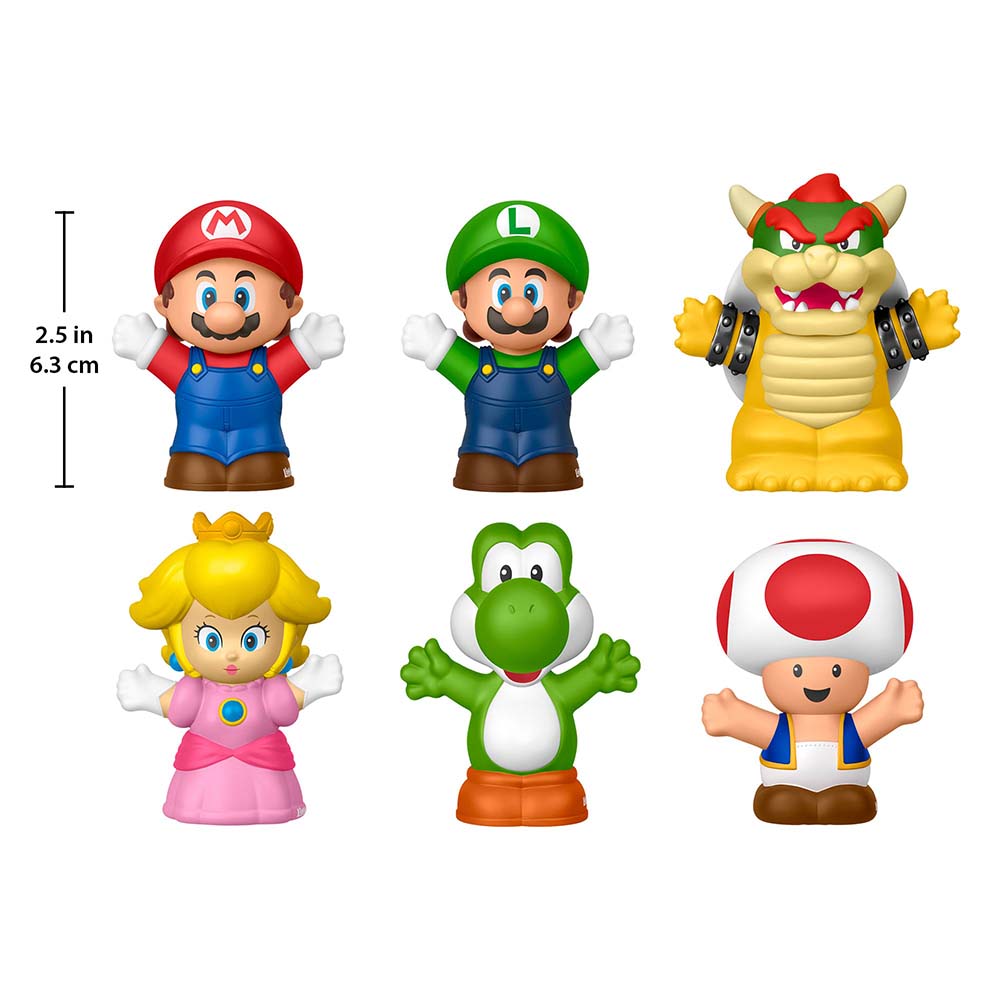 Fisher-Price Little People My Mario Figura Pack de 6 JHG63, figuras de colección