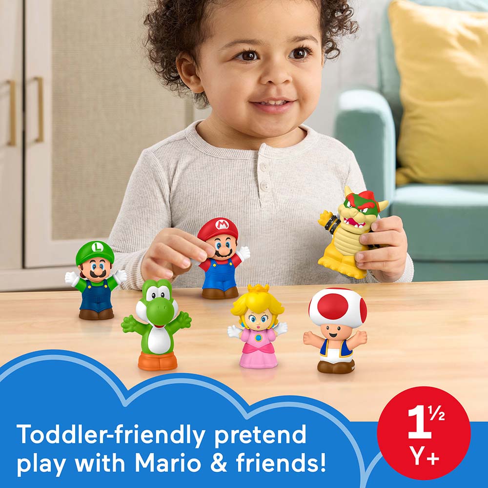 Fisher-Price Little People My Mario Figura Pack de 6 JHG63, figuras de colección