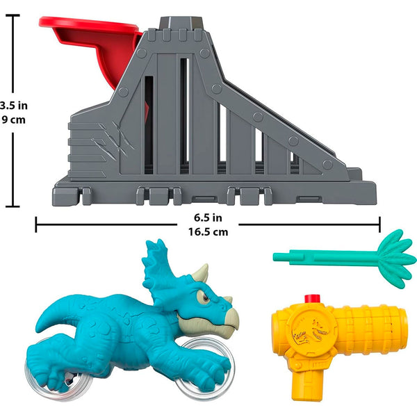 Fisher-Price Imaginext Jurassic World Lanzador Triceraptor: Figura de Dinosaurio y Vehículo con Proyectil - Edad 3+ (Copia)