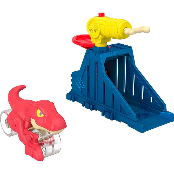 Fisher-Price Imaginext Jurassic World Lanzador Raptor: Figura de Dinosaurio y Vehículo con Proyectil - Edad 3+