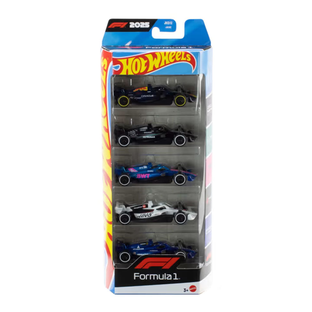 Hot Wheels Pack 5 Coches Fórmula 1 Escala 1:64 JLN11