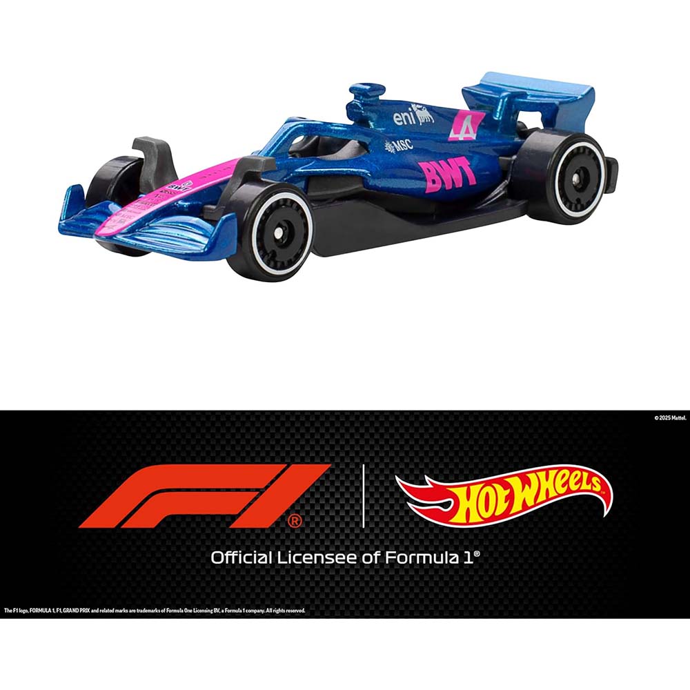 Hot Wheels Pack 5 Coches Fórmula 1 Escala 1:64 JLN11, vehículos en paquete a escala 1:64
