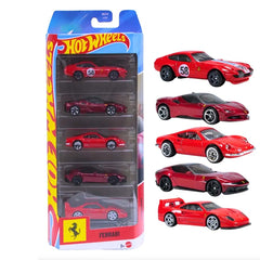 Hot Wheels Ferrari Pack de 5 Vehículos a Escala 1:64 JLN12